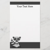 Kute Cartoon Raccoon Stationery Briefpapier (Voorkant)