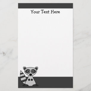 Kute Cartoon Raccoon Stationery Briefpapier