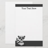 Kute Cartoon Raccoon Stationery Briefpapier (Voorkant / Achterkant)