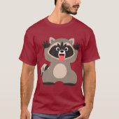 Kute Cartoon Raccoon uit Tongue T-shirt (Voorkant)