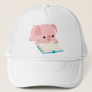 Kute Cartoon Reading Piglet Pet
