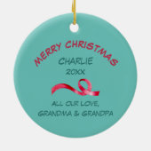 Kute Cartoon Reindedarskast kleinkind Kerstmis Keramisch Ornament (Achterkant)