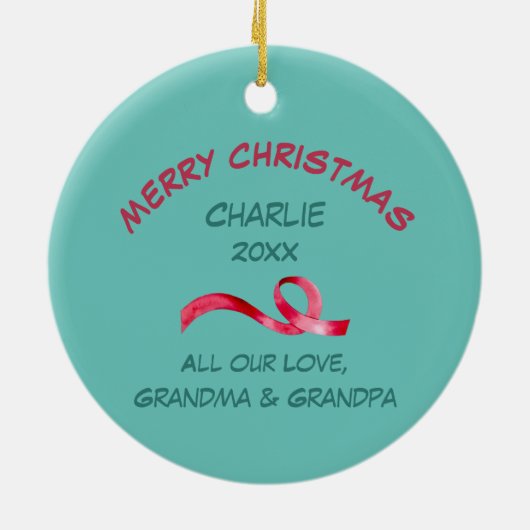 Kute Cartoon Reindedarskast kleinkind Kerstmis Keramisch Ornament (Achterkant)