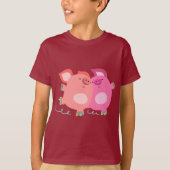 Kute Cartoon Roller-Skating Pigs Kinder T-Shirt (Voorkant)