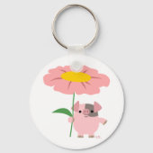 Kute Cartoon roze Sleutelhanger met Gift (roze) (Voorkant)