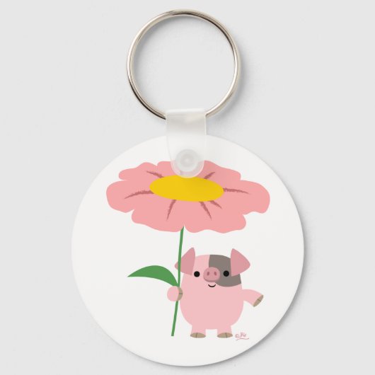 Kute Cartoon roze Sleutelhanger met Gift (roze) (Voorkant)