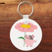 Kute Cartoon roze Sleutelhanger met Gift (roze) (Voorkant)