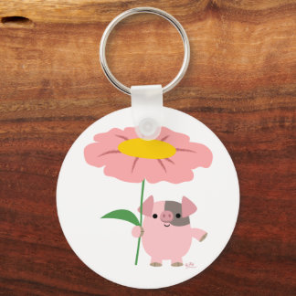 Kute Cartoon roze Sleutelhanger met Gift (roze)