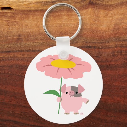 Kute Cartoon roze Sleutelhanger met Gift (roze) (Voorkant)