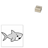 Kute Cartoon Shark Rubber Stamp Rubberstempel (Gestempeld)