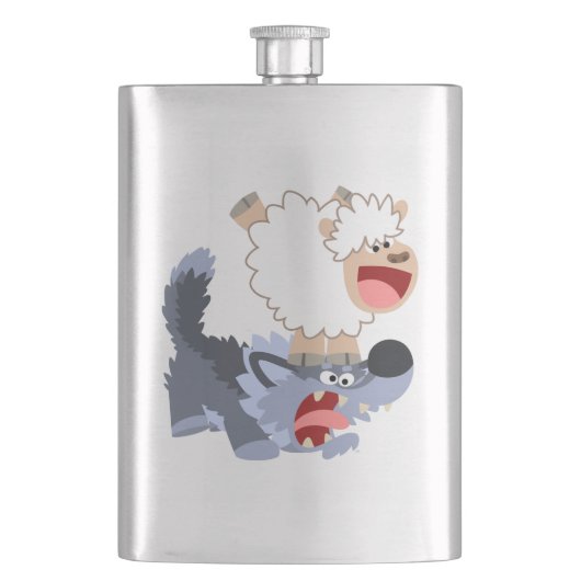 Kute Cartoon Sheep and Wolf Classic Flask Flacon (Voorkant)