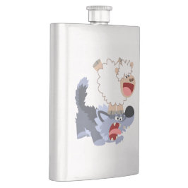 Kute Cartoon Sheep and Wolf Classic Flask Flacon