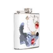 Kute Cartoon Sheep and Wolf Hip Flask Heupfles (Rechts)