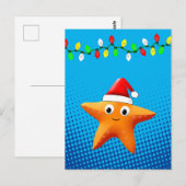 Kute Cartoon Sinterklaas Kerstkerstlampjes Briefkaart (Voorkant / Achterkant)