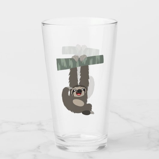 Kute Cartoon Sloth Dangling from a Branch Tumbler (Achterkant)