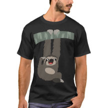 Kute Cartoon Sloth Dangling van een Tak T-Shirt