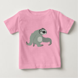 Kute Cartoon Sloth in een Baby T-Shirt