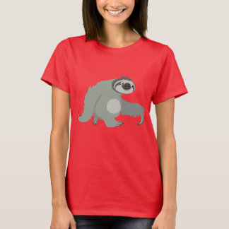 Kute Cartoon Sloth in een overhaast T-shirt