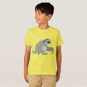 Kute Cartoon Sloth in een T-shirt voor kinderen (Voorkant volledig)