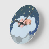 Kute Cartoon Slumbering Piglets Wall Clock Ronde Klok (Hoek)