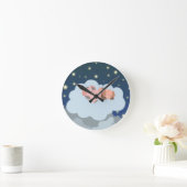 Kute Cartoon Slumbering Piglets Wall Clock Ronde Klok (Huis)