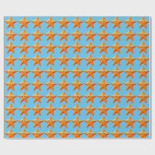 Kute Cartoon Starfish Blue Ocean Cadeaupapier (Vlak)