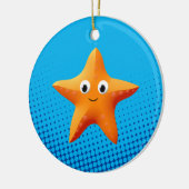 Kute Cartoon Starfish Blue Ocean Keramisch Ornament (Links)