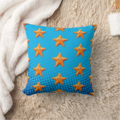 Kute Cartoon Starfish Blue Ocean Kussen (Deken)