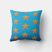 Kute Cartoon Starfish Blue Ocean Kussen (Achterkant)