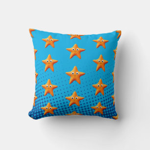 Kute Cartoon Starfish Blue Ocean Kussen