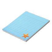 Kute Cartoon Starfish Blue Ocean Lined Notitieblok (Linkerzijde)