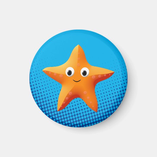 Kute Cartoon Starfish Blue Ocean Magneet (Voorkant)