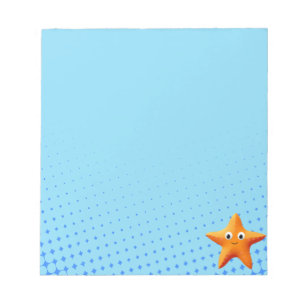 Kute Cartoon Starfish Blue Ocean Notitieblok