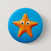 Kute Cartoon Starfish Blue Ocean Ronde Button 5,7 Cm (Voorkant)