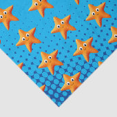Kute Cartoon Starfish Blue Ocean Tissuepapier (Detail)