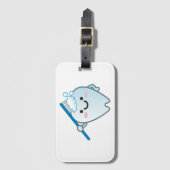 Kute Cartoon Tandpenseel met tandenborstel Bagagelabel (Voorkant (verticaal))