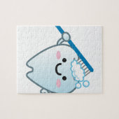 Kute Cartoon Tandpenseel met tandenborstel Legpuzzel (Horizontaal)