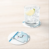 Kute Cartoon Tandpenseel met tandenborstel Ronde Kartonnen Onderzetter (Insitu)