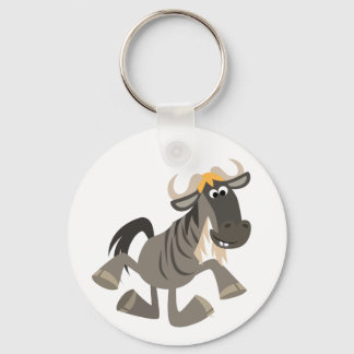 Kute Cartoon Tap Dansend Wildebeest Sleutelhanger