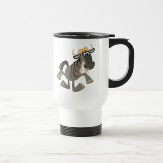 Kute Cartoon Tap Dansend Wildebeest Travel Mug Reisbeker