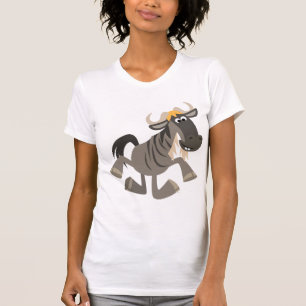 Kute Cartoon Tap Dansende Wildebeest Women T-Shirt