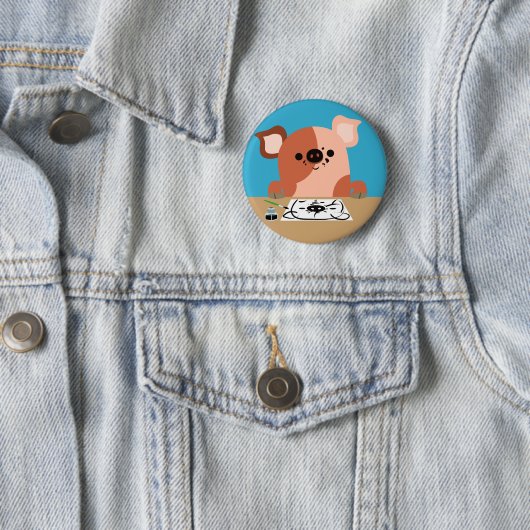Kute Cartoon Tekeningkaart Button badge (In situ)