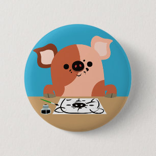 Kute Cartoon Tekeningkaart Button badge