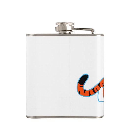 Kute Cartoon Tiger op de kruipen Heupfles (Achterkant)