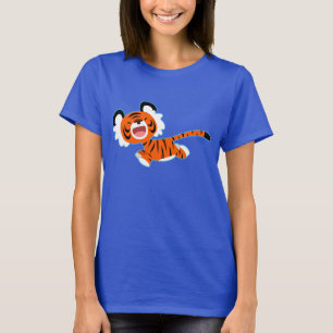 Kute Cartoon Tiger op de run Women T-Shirt