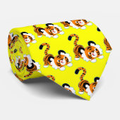 Kute Cartoon tijger klaar om Stropdas af te spelen (Opgerold)