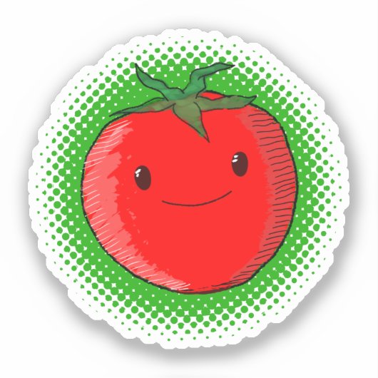 Kute Cartoon Tomato Drawing Sticker (Voorkant)