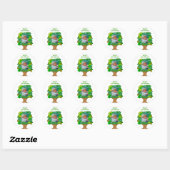 Kute Cartoon Tree Little Monkey Custom Photo Ronde Sticker (Vel)