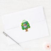Kute Cartoon Tree Little Monkey Custom Photo Ronde Sticker (Envelop)
