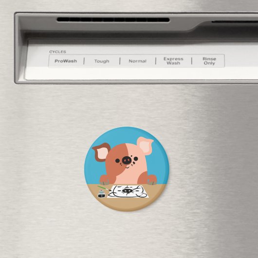 Kute Cartoon Trekpiglet Magnet (Insitu (Vaatwasser))